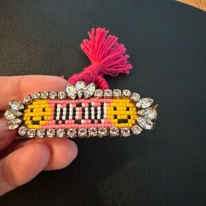 Pink and Yellow Beaded Bracelet with Crystals